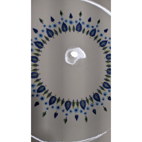 Marcrest Stetson Swiss Alpine Chalet Platter Blue Floral Leaf Design Ovenproof - Picture 7 of 10